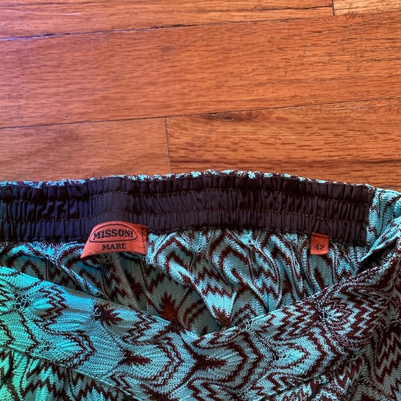 Missoni knitted mesh pant size 42 teal and dark brown - Picture 2 of 4
